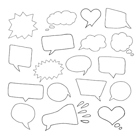 Set of cartoon speech bubbles. Vector illustration.のイラスト素材