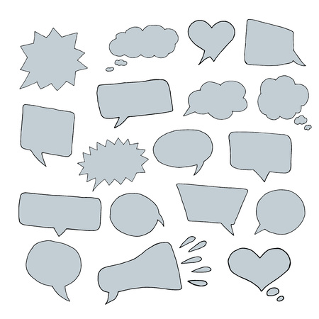 Set of cartoon speech bubbles. Vector illustration.のイラスト素材