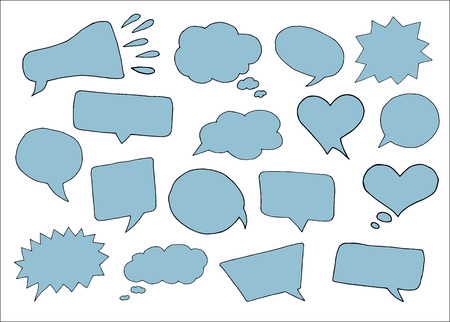 Set of cartoon speech bubbles. Vector illustration.のイラスト素材