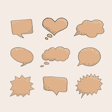 Thought frame. Speech bubble. Dream cloud. Talk balloon. Quote box.  Set of vector illustration icons.のイラスト素材