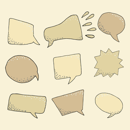 Thought frame. Speech bubble. Dream cloud. Talk balloon. Quote box.  Set of vector illustration icons.のイラスト素材