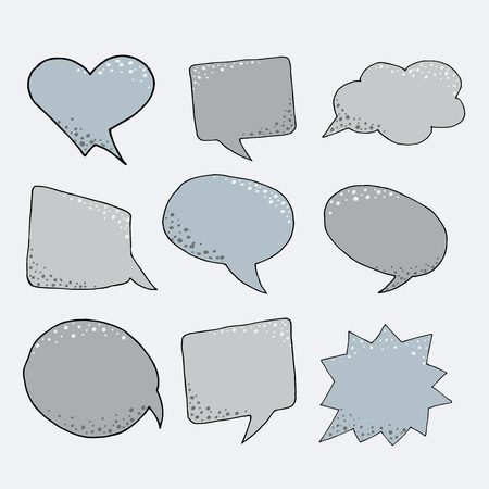 Thought frame. Speech bubble. Dream cloud. Talk balloon. Quote box.  Set of vector illustration icons.のイラスト素材