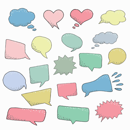 Thought frame. Speech bubble. Dream cloud. Talk balloon. Quote box.  Set of vector illustration icons.のイラスト素材