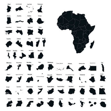 African continent and all countries of Africa. Vector illustrationのイラスト素材
