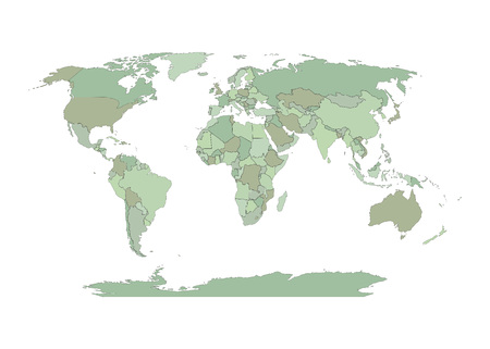 World map with countries borders. Vector illustration.のイラスト素材