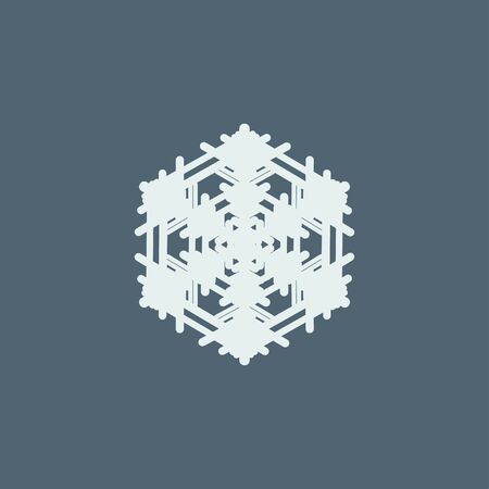 symbol of snowflakes. Vector illustration isolated on blue background.のイラスト素材
