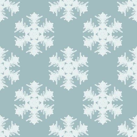 Winter seamless pattern of snowflakes. Vector illustration.のイラスト素材