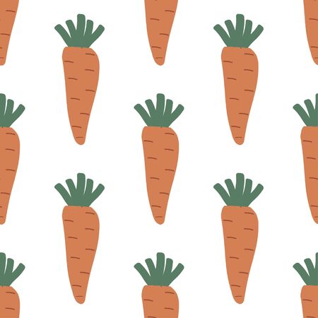 Seamless pattern with carrots in cartoon style. Vector illustration.のイラスト素材