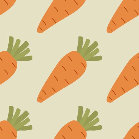 Seamless pattern with carrots in cartoon style. Vector illustration.