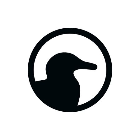 Seagull silhouette Isolated on a white background. Standing sea gull .Vector illustration.のイラスト素材