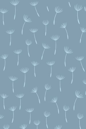Summer background with flying dandelion seeds .Vector illustration.のイラスト素材