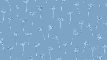Summer background with flying dandelion seeds .Vector illustration.のイラスト素材