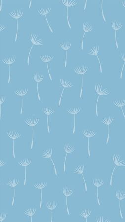 Summer background with flying dandelion seeds .Vector illustration.のイラスト素材