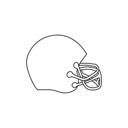 Protective headgear for sports games. American football helmet. Vector illustration isolated on a white background.のイラスト素材