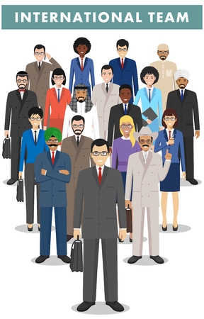 Group of creative business people isolated on white background.のイラスト素材
