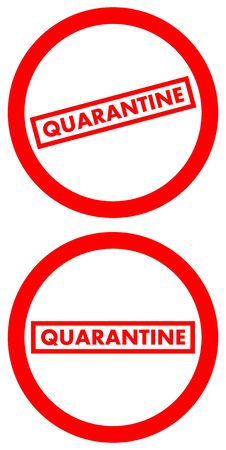 Virus concept. Quarantine zone sign isolated on white background. Banner, backdrop, icon. Vector illustration.のイラスト素材