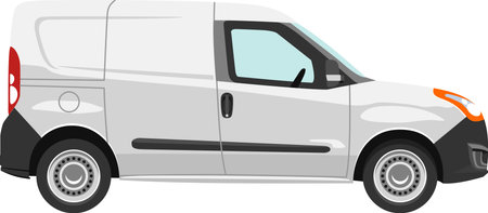 Detailed illustration of colored car isolated on white background in flat style. Vector Illustration.のイラスト素材