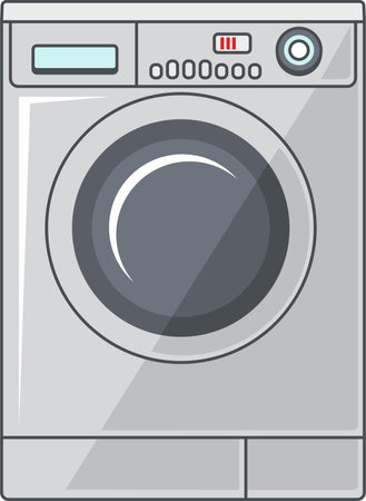 Washer Machine Icon in flat style. Vector Illustrationのイラスト素材