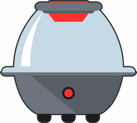 Electric Domestic Popcorn Machine Icon in flat style. Vector Illustrationのイラスト素材