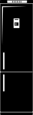 Kitchen Refrigerator Icon in flat style. Vector Illustrationのイラスト素材