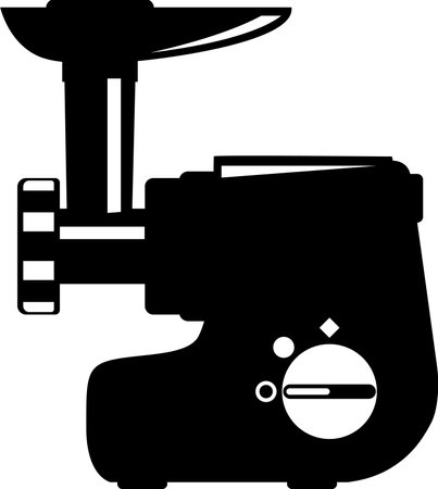 Electric Meat Grinder Icon in flat style.のイラスト素材