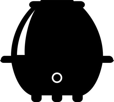 Electric Domestic Popcorn Machine Icon in flat style.のイラスト素材