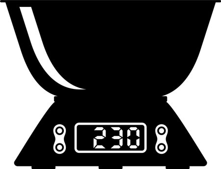 Electronic Kitchen Scales Icon in flat style.のイラスト素材