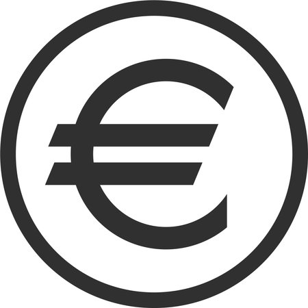 Euro Sign Icon in Flat Style.のイラスト素材