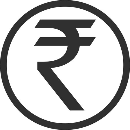 Indian Rupee Sign Icon in Flat Style.のイラスト素材