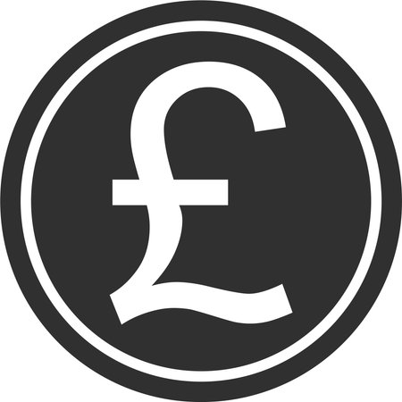 British Pound Sterling Sign Icon in Flat Style.のイラスト素材