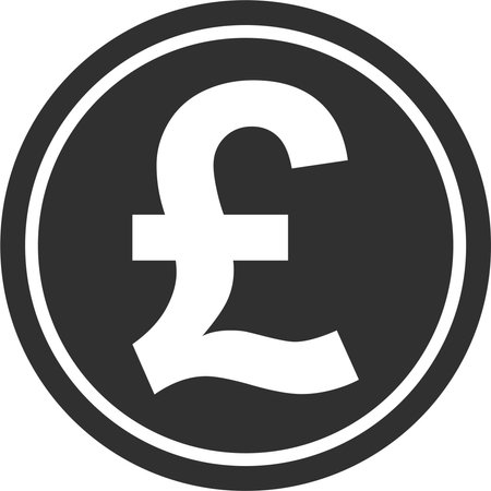 British Pound Sterling Sign Icon in Flat Style.のイラスト素材