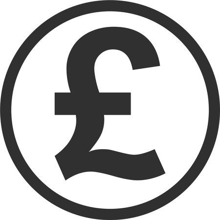 British Pound Sterling Sign Icon in Flat Style.のイラスト素材
