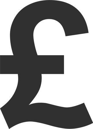 British Pound Sterling Sign Icon in Flat Style.のイラスト素材