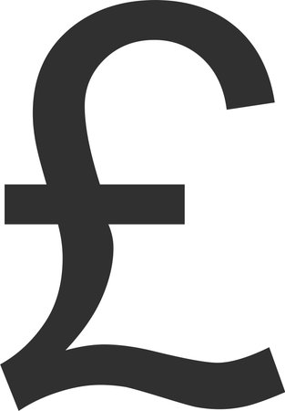 British Pound Sterling Sign Icon in Flat Style.のイラスト素材