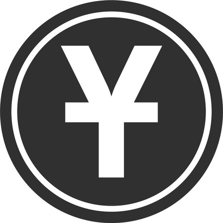 Chinese Renminbi Yuan Sign Icon in Flat Style.のイラスト素材
