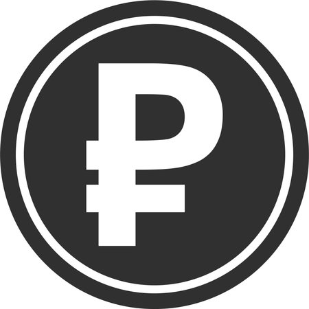 Russian Ruble Sign Icon in Flat Style.のイラスト素材