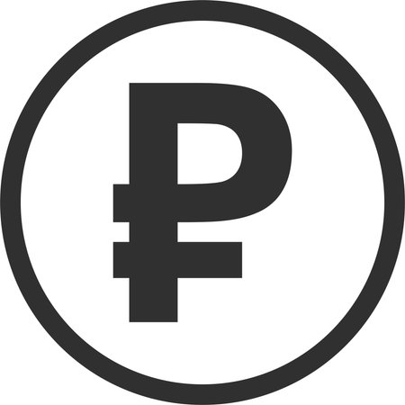 Russian Ruble Sign Icon in Flat Style.のイラスト素材