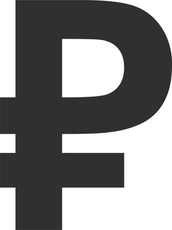 Russian Ruble Sign Icon in Flat Style.のイラスト素材