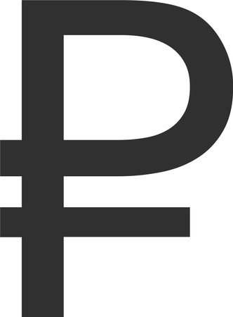 Russian Ruble Sign Icon in Flat Style.のイラスト素材