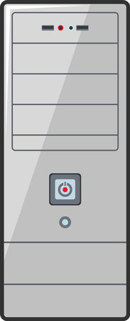 System Unit Icon in flat style. Vector Illustrationのイラスト素材