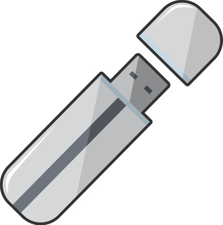 USB Flash Drive Icon in flat style.のイラスト素材
