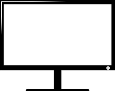 Computer Monitor Display Icon in flat style.のイラスト素材