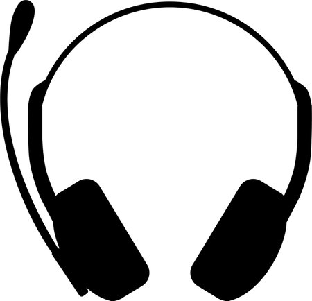 Headphones with Microphone Icon in flat style.のイラスト素材