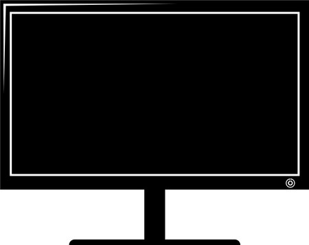 Computer Monitor Display Icon in flat style.のイラスト素材