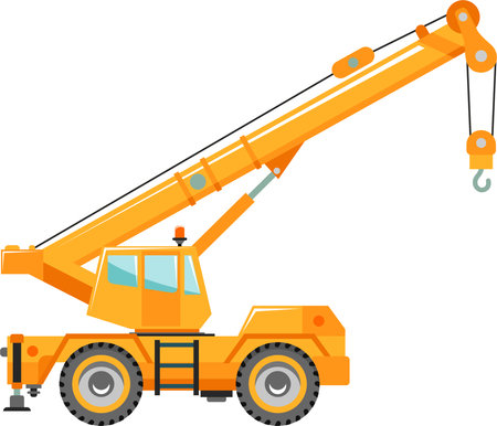 Mobile Crane Icon in Flat Style.のイラスト素材