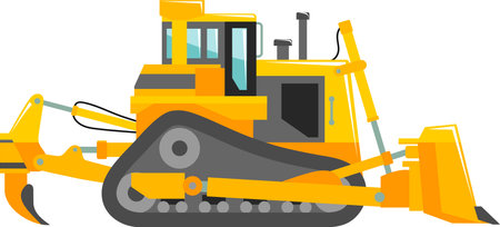 Bulldozer Icon in Flat Style.のイラスト素材