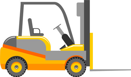 Wheel Forklift Icon in Flat Style.のイラスト素材