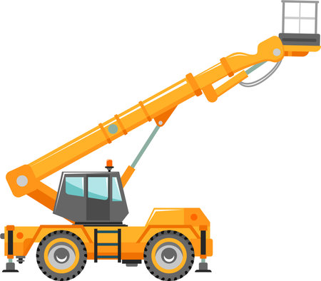 Aerial Work Platform Bucket Truck Icon in Flat Style.のイラスト素材