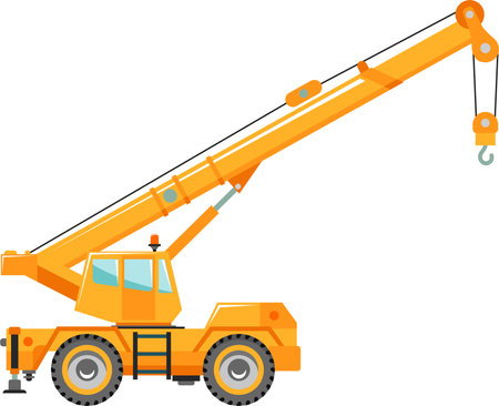 Mobile Crane Icon in Flat Style.のイラスト素材