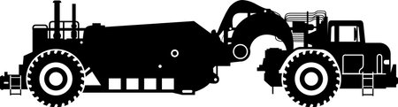 Silhouette of Dump Truck Icon in Flat Style. Vector Illustrationのイラスト素材